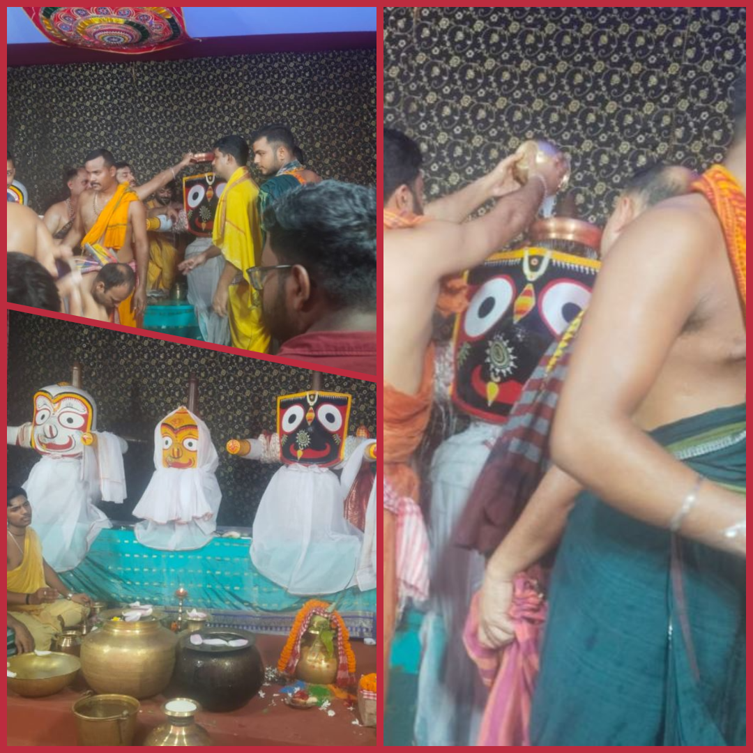 ঘি, দুধ, দই, মধু ও পবিত্র জলে মহাস্নান, খড়গপুরে জগন্নাথদেবের স্নানযাত্রা পালিত!