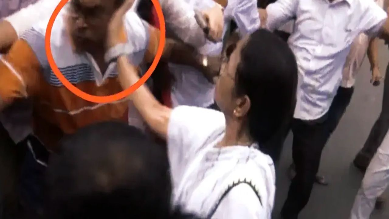 কালীঘাট তৃণমূলের প্রতিবাদ মিছিলে হাজরায় 'চোর চোর' স্লোগান ঘিরে তুমুল উত্তেজনা, চড় মারার অভিযোগে বিতর্ক!