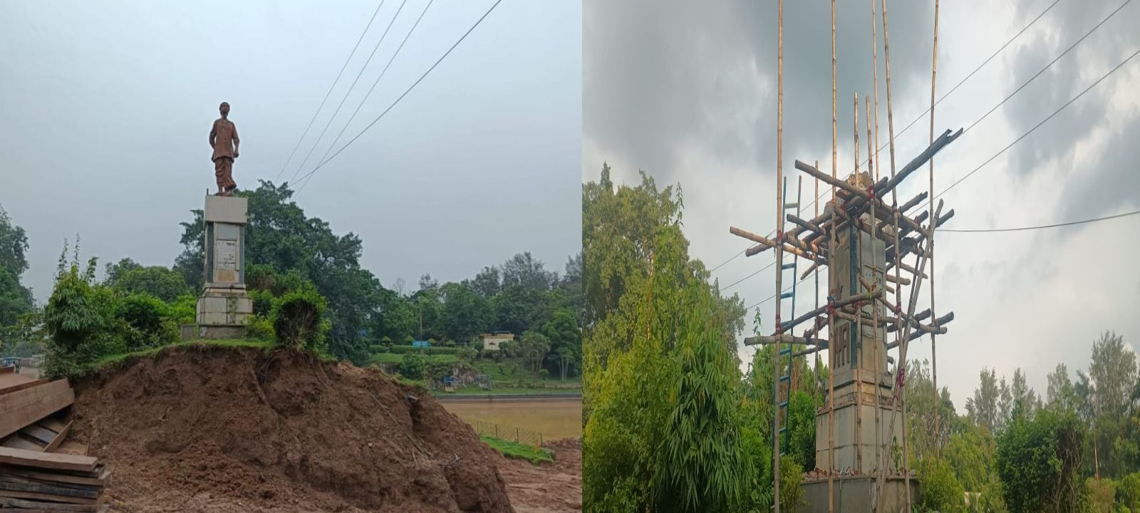 জনমত,প্রতিবাদ ও সংবাদ প্রকাশের পর আমতলা পার্ক থেকে প্রশাসনের উদ্যোগে নিরাপদে স্থানান্তর শহীদ ক্ষুদিরাম বসুর ভাস্কর্য!