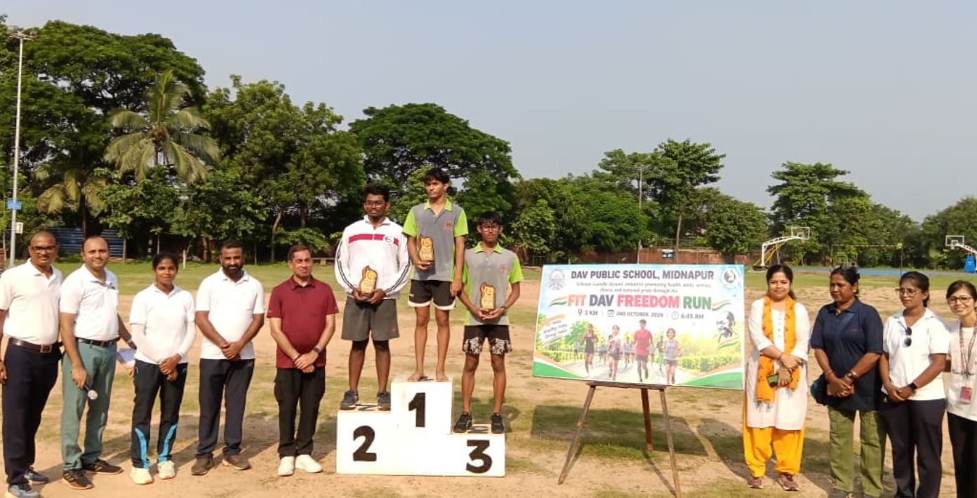 পাঁচ কিলোমিটার দৌড়ে গান্ধী জয়ন্তী পালন, মেদিনীপুর ডিএভি পাবলিক স্কুলে ‘ফিট ডিএভি ফ্রিডম রান’!